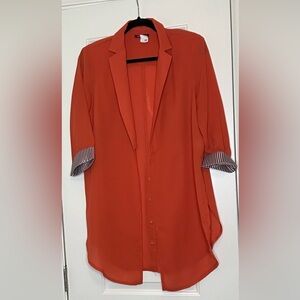 Lightweight sheer blazer top